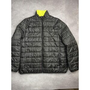 Disney Nightmare Before Christmas Jacket Mens XL‎ Black Yellow Reversible Puffer